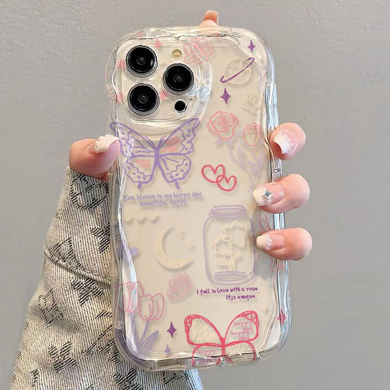 ✅Ốp Điện Thoại Mềm Trong Suốt In Hình Bướm Cho iPhone14 / 13promax 12 / 11 7 / 8p xs / xr 1Os