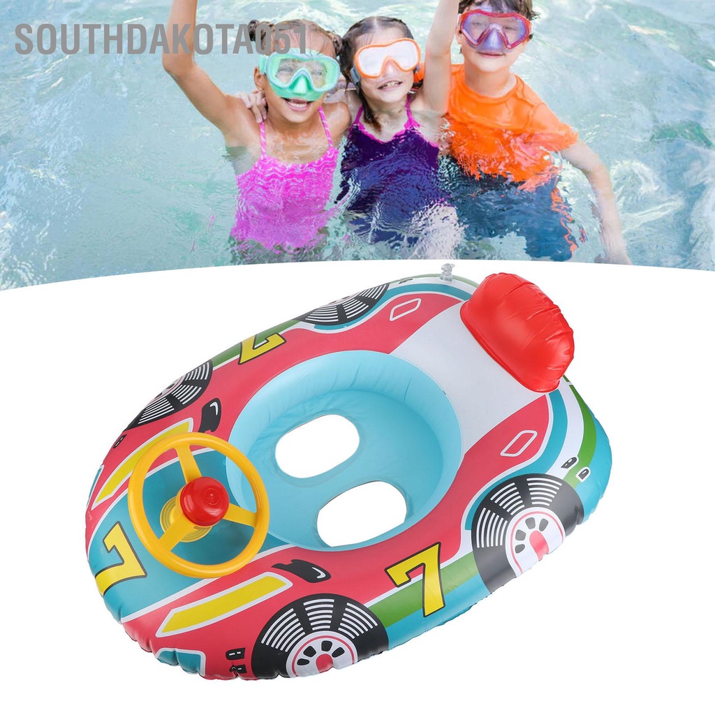 Southdakota051 Bể Bơi Bơm Hơi Phao PVC Hình Máy Bay Vòng Thuyền Có Tay Lái Cho Bé Tập Đi Trẻ Em