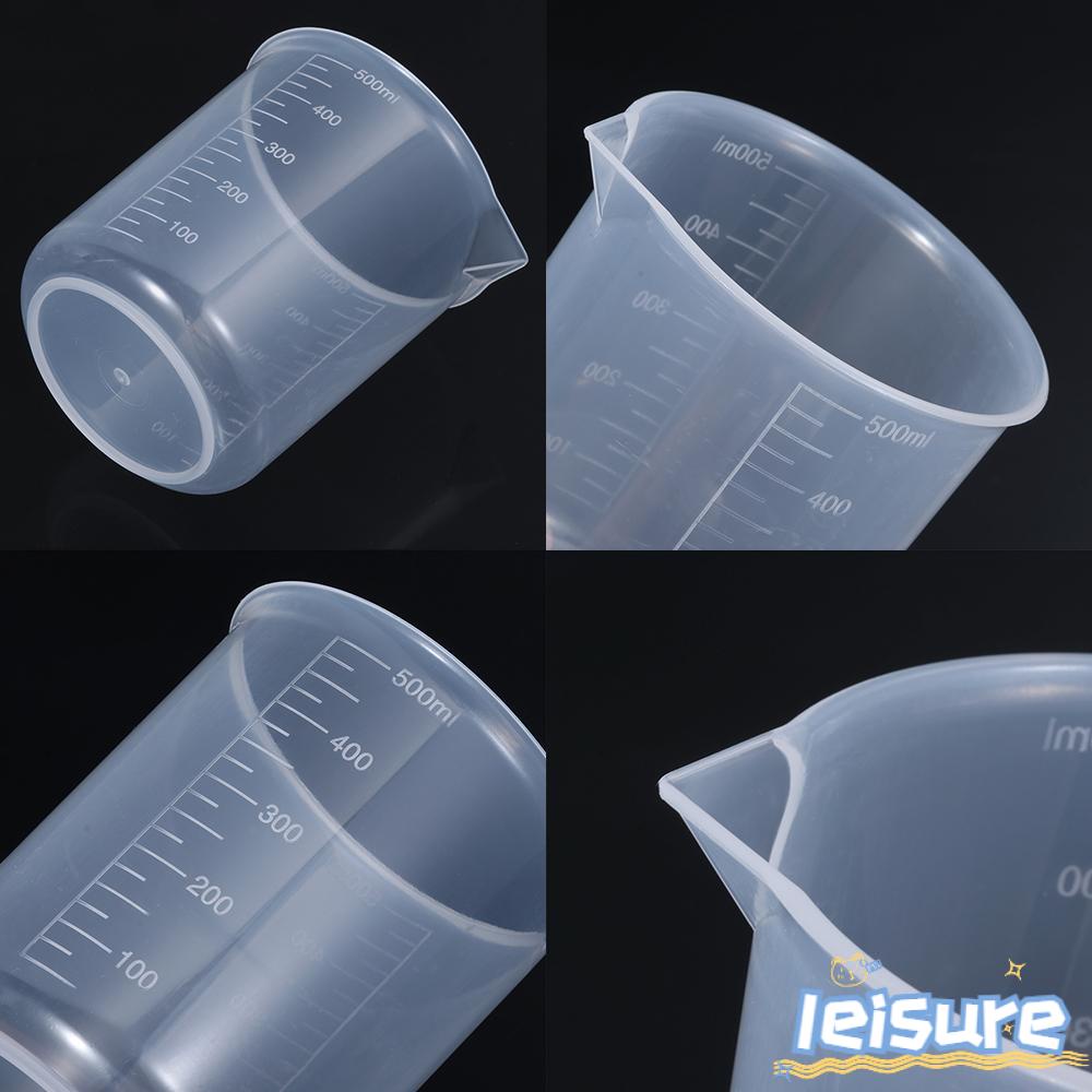 Set 1/4 cốc đo lường bằng nhựa trong suốt cho phòng thí nghiệm