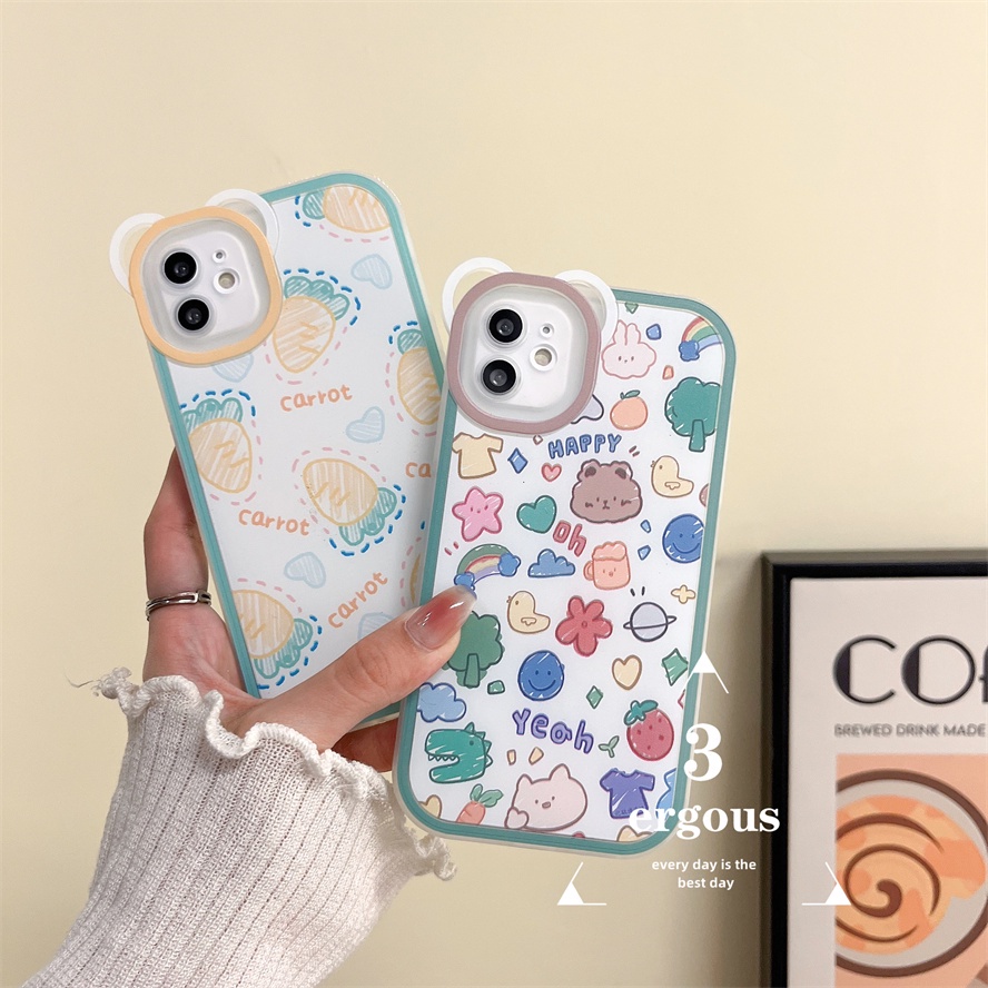 Ốp Điện Thoại Mềm In Hình Thú Hoạt Hình Dễ Thương Cho IPhone 14 13 12 11 Pro Max SE2020 X XR Xs Max 7 8 6 6s Plus