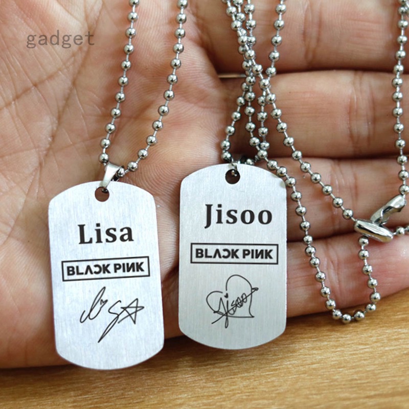 Vòng cổ Mặt Thẻ Tên Nhóm Nhạc BLACK PINK Girl Bằng Thép Không Gỉ