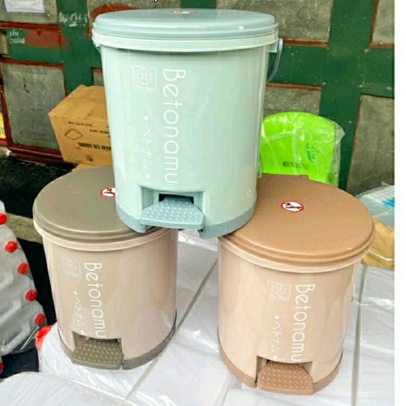 Thùng Rác Đa Năng Hình Tròn 8L Thông Minh Sọt Rác Đạp Chân Chính Hãng Việt Nhật Kháng Khuẩn Ngăn Mùi