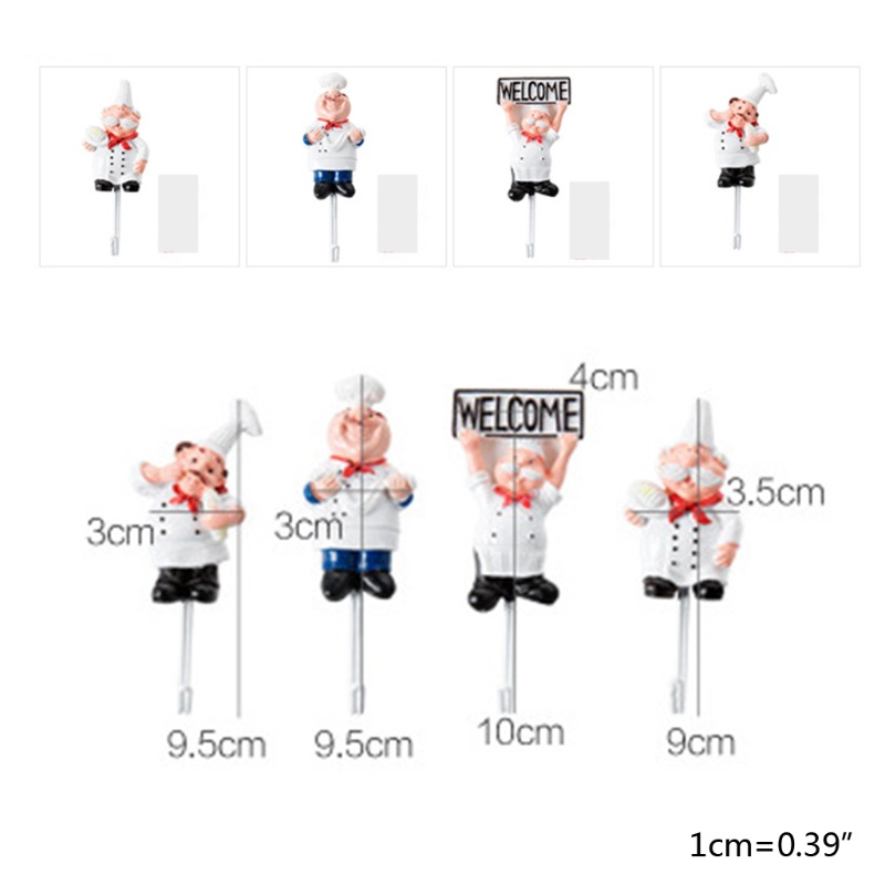 Móc Treo Đồ Bằng Thép Không Gỉ Hình Đầu Bếp Hoạt Hình Sáng Tạo