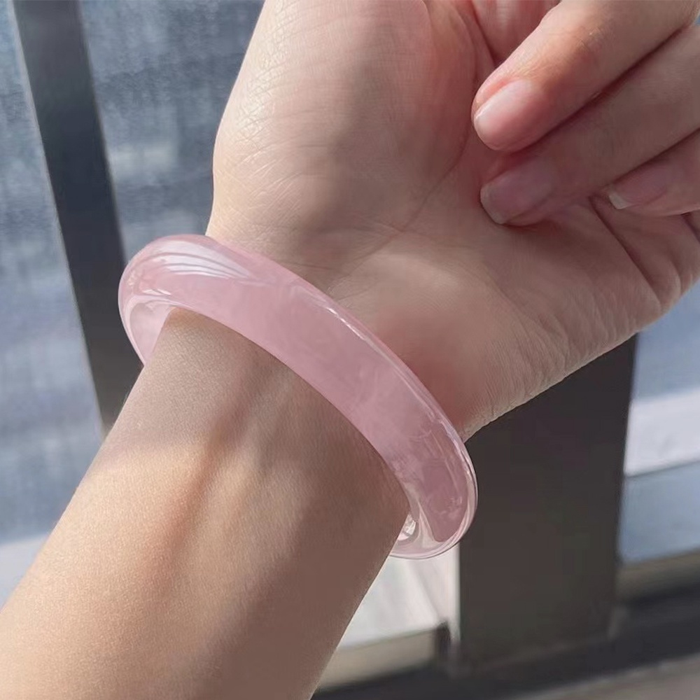 Vòng tay bản pha lê hồng nhạt thời trang thanh lịch dành cho nữ