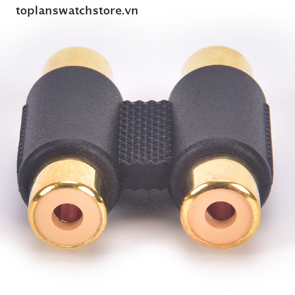toplanswatchstore   Double 2 x RCA Phono Coupler Female to Female Audio Video Connector Adaptor GOLD   VN