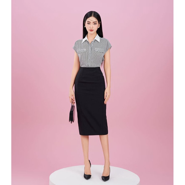 Chân váy công sở dáng ôm- Chất liêu twill Silk cao cấp Orchid AH8B014