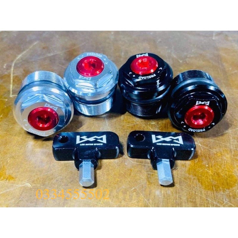 Núm chỉnh phuộc cnc LCM  tăng chỉnh nặng nhẹ exciter wave  dream sirius  vario sh click125 ab110 cty tân thành