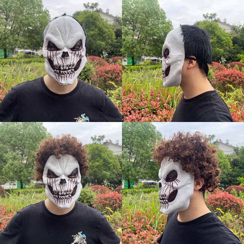 Đen Mặt Nạ Hóa Trang Halloween Hình Đầu Lâu Máu Độc Đáo