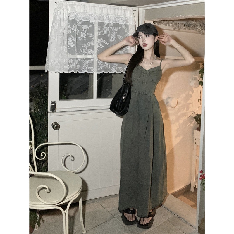 Đầm Denim Dáng Chữ a Ôm Eo Thời Trang Xuân Hè Hàng Mới 2023