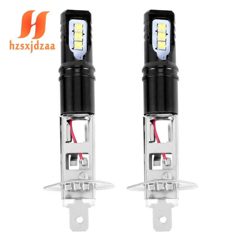 2X H1 6000K Super Bright White 6000LM DRL LED Headlight Bulb Kit High-Beam