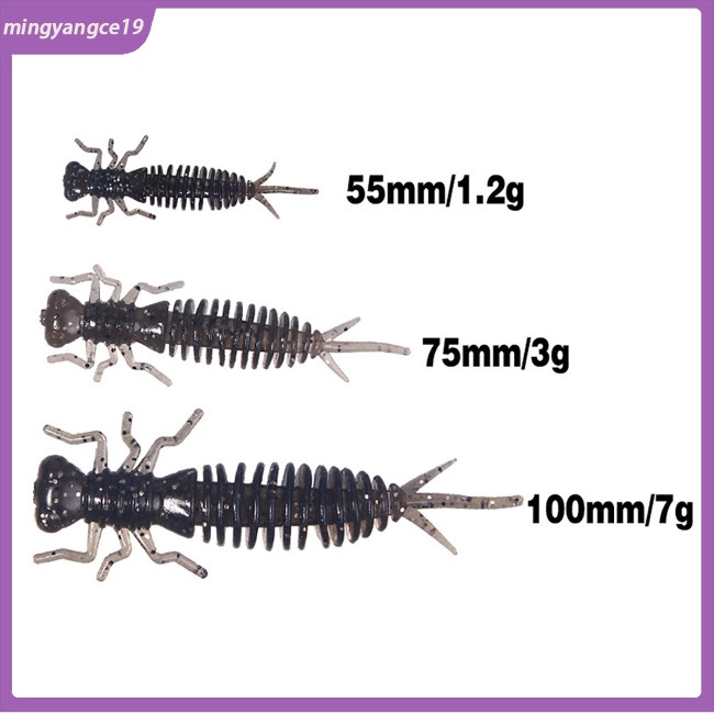 10 Mồi Giun Giả Câu Cá Mềm 5.5cm / 7.5cm / 10cm
