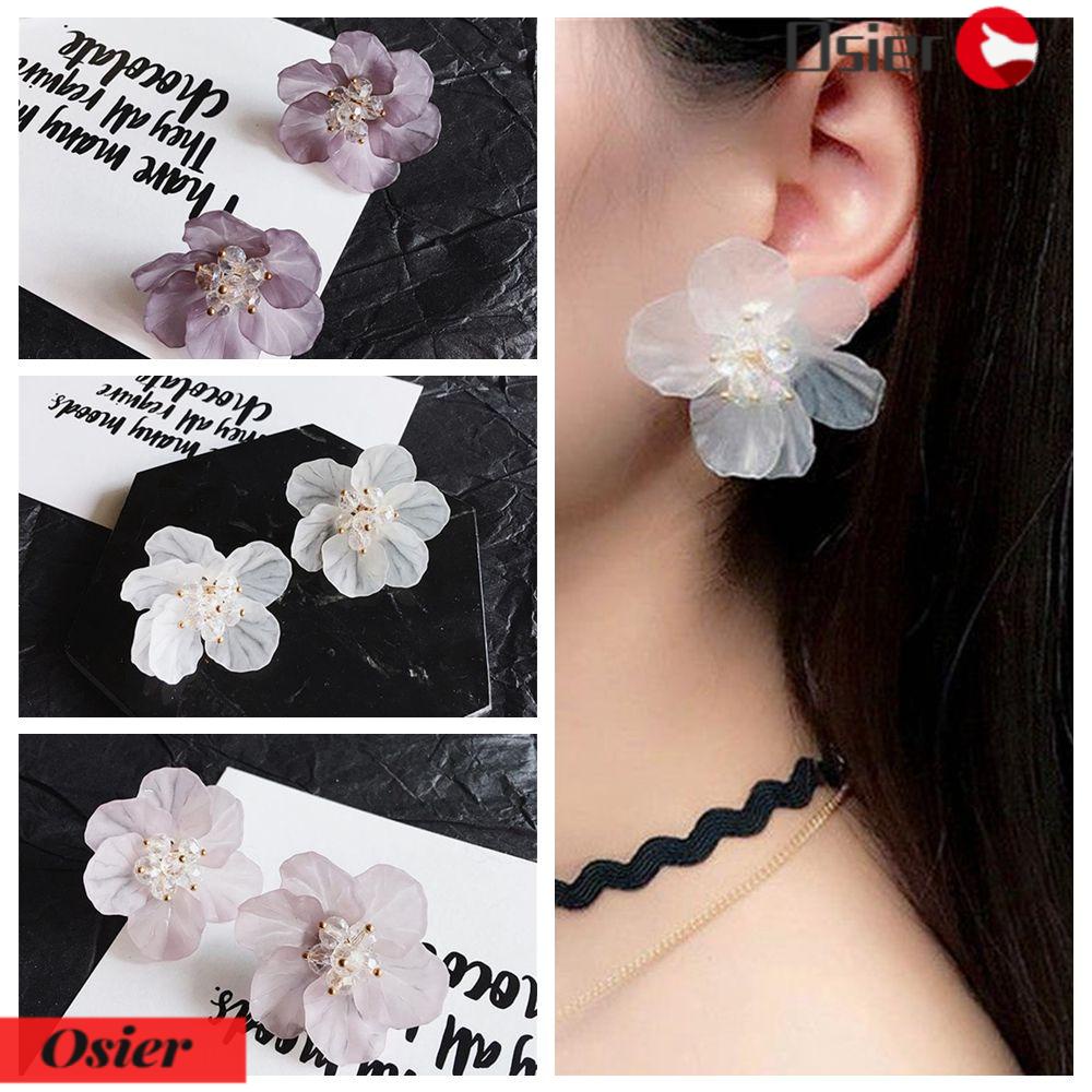 Bông Tai Hình Cánh Hoa Bằng Acrylic Phong Cách Vintage Thanh Lịch Cho Nữ 1