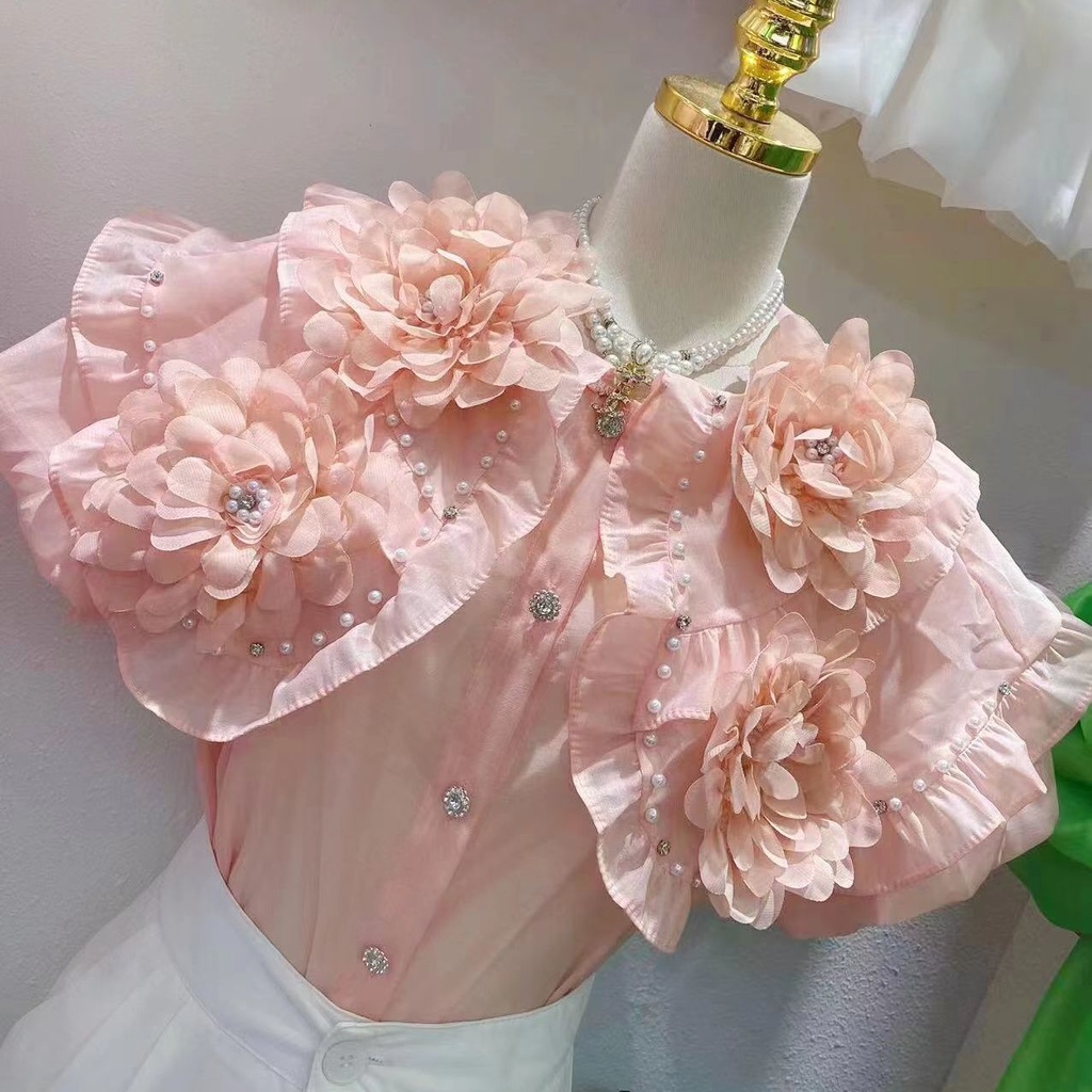 Áo Sơ Mi Phối Bèo Lá Sen Ba Chiều Thời Trang Mùa Hè 2023 Hàng Mới Dành Cho Bạn Nữ