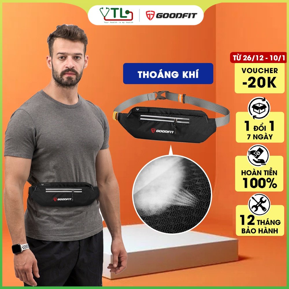 Túi đeo hông, đeo bụng chạy bộ nam nữ chính hãng GoodFit GF118RB, chống nước, phản quang - YTL_MALL