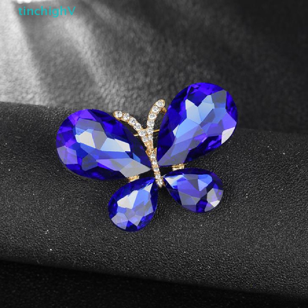 Ghim Cài Áo Hình Bướm Đính Đá Pha Lê Thời Trang