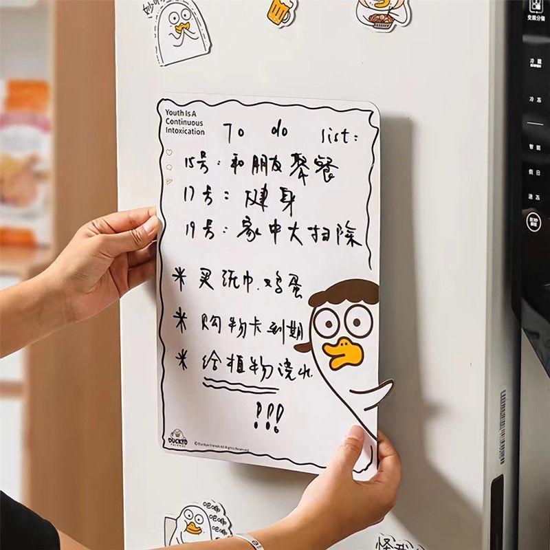 Duckyo Bảng Ghi Chú Từ Tính Dán Tủ Lạnh Dễ Thương Sáng Tạo Có Thể Xóa Được
