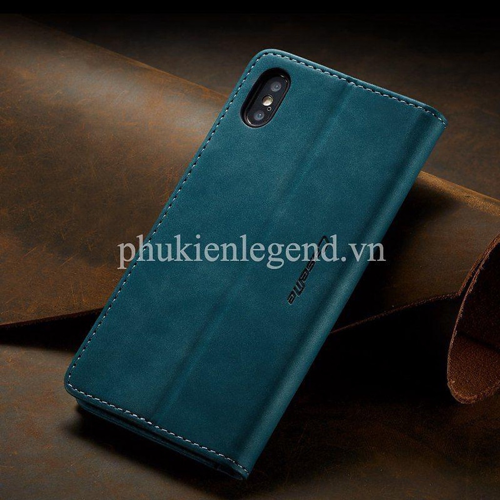 Ốp hai mặt da bò thật dạng ví chính hãng Caseme dành cho IP Xs Max