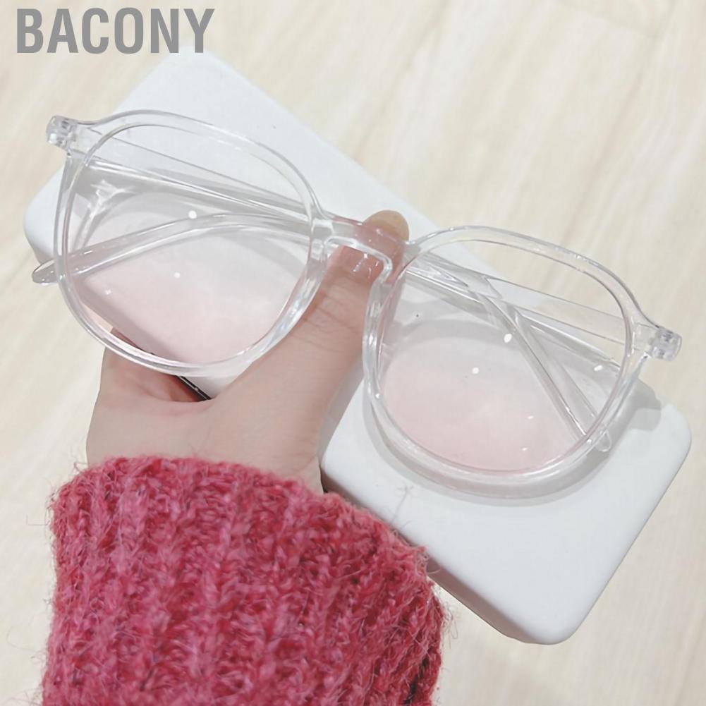 Bacony Large Frame Glasses Block Blue Light 0 Diopter Computer Gaming for Fashion Lady