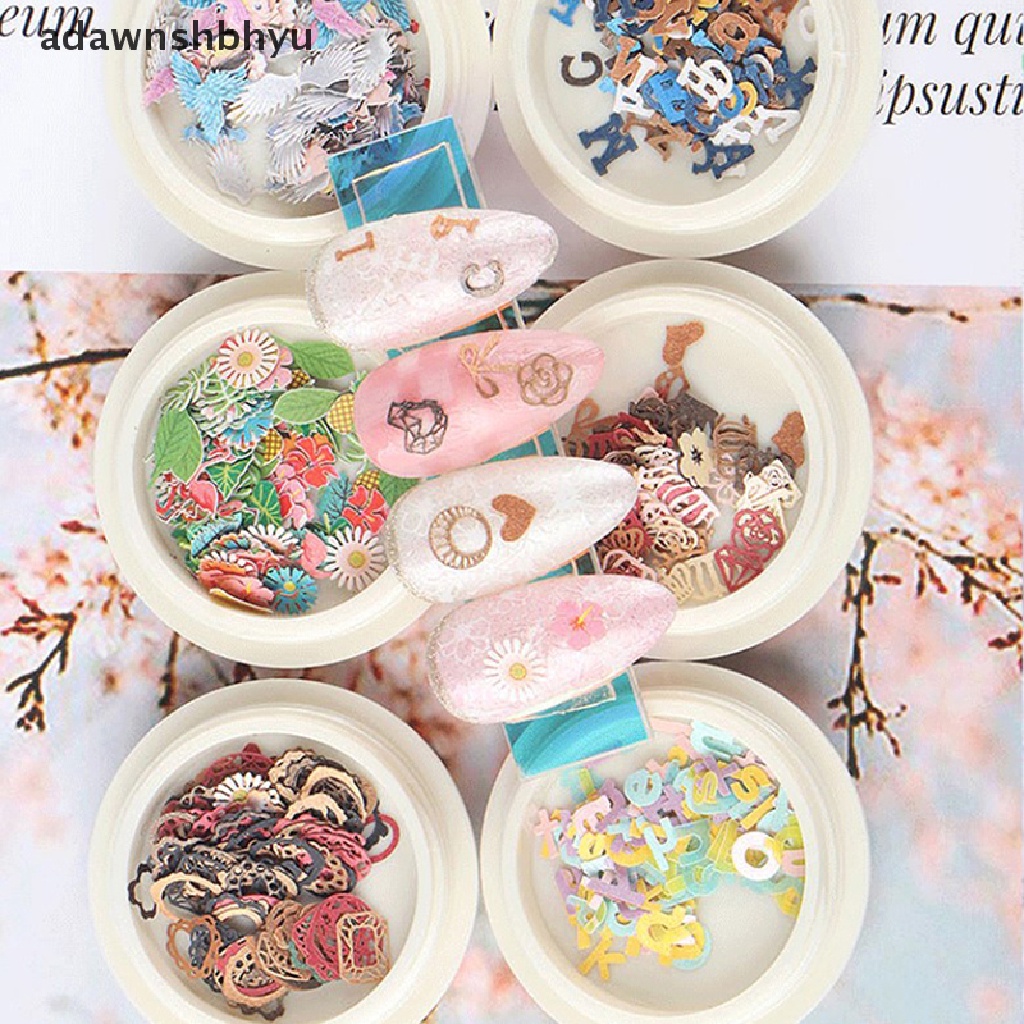 Hộp 50 Miếng Bột Gỗ Hoa Hồng Trang Trí Móng Tay DIY