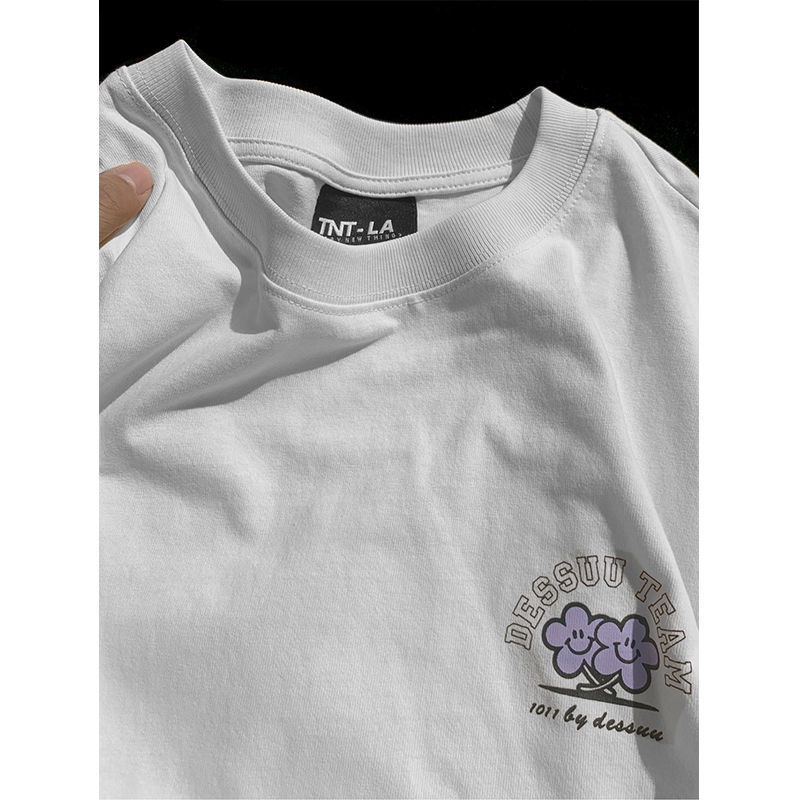 Áo Thun 100% Cotton Tay Ngắn Dáng Rộng Phong Cách Hong Kong Thời Trang Mùa Hè Cho Nam Và Nữ