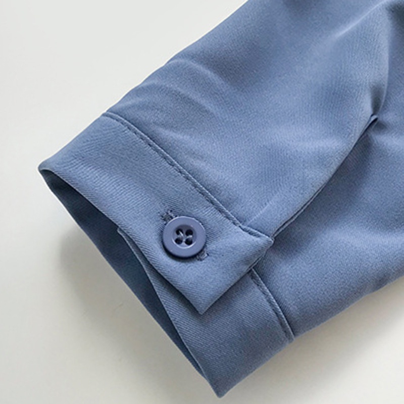 IELGY     Áo Sơ Mi Tay Dài Cổ Chữ v Thanh Lịch Cho Nữ