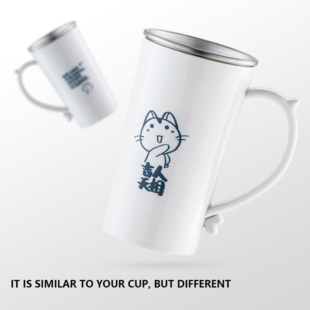 Cốc Uống Nước Bằng Thép Không Gỉ Đa Năng Có Tay Cầm Có Thể Tái Sử Dụng