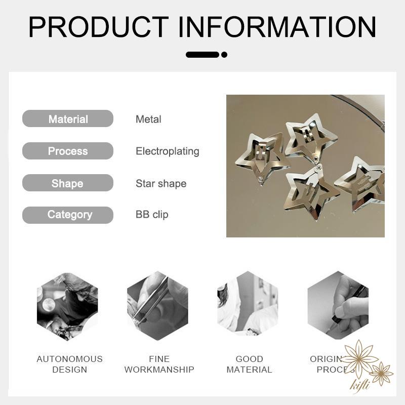 Kẹp Tóc Ngôi Sao Năm Cánh Bằng Kim Loại Dễ Thương Xinh Xắn