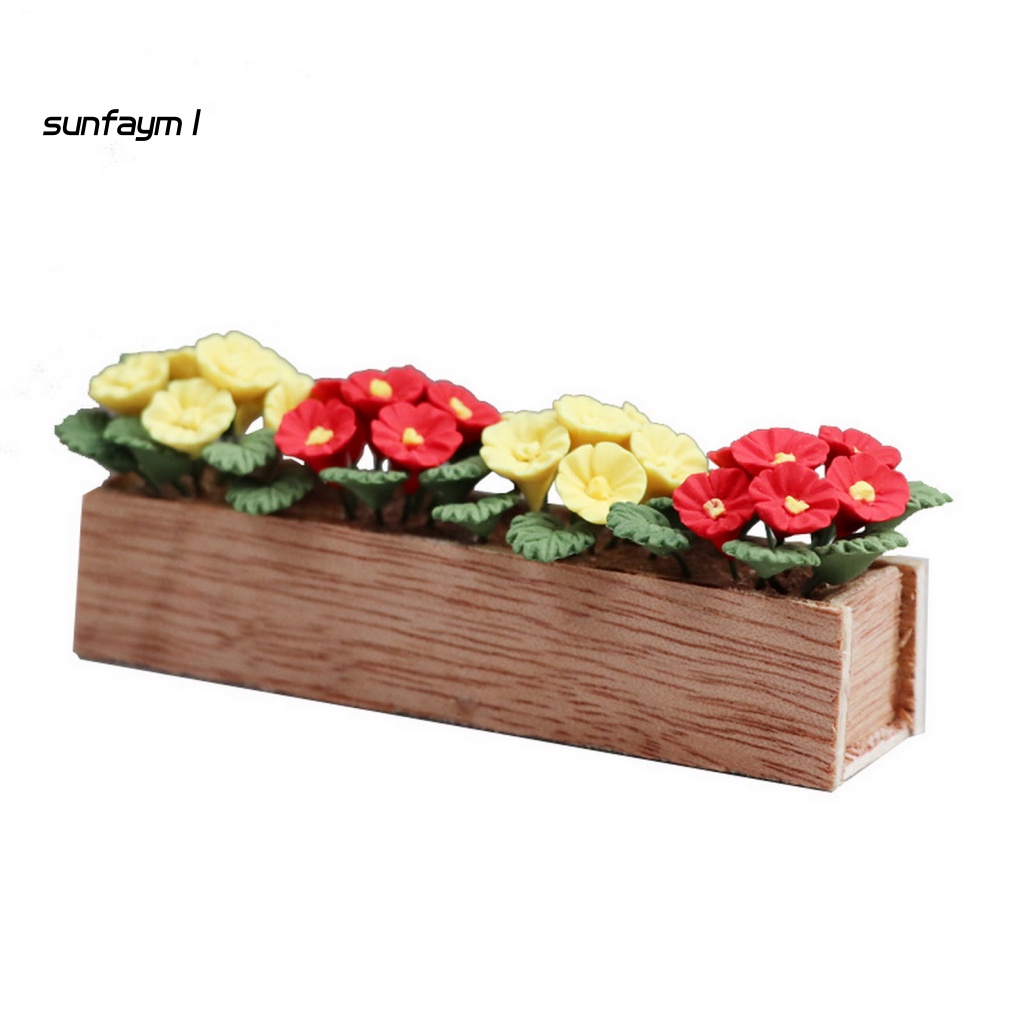 Mô Hình Chậu Hoa Mini Tỷ Lệ 1: 12 Dùng Trang Trí Tiểu Cảnh / Nhà Búp Bê