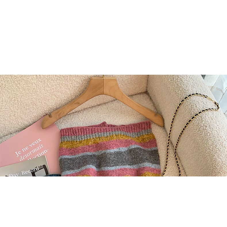 Áo Dệt Kim Dáng Ôm Cao Cấp Họa Tiết Kẻ Sọc Nhiều Màu Sắc Thời Trang Mùa Hè Dành Cho Nữ