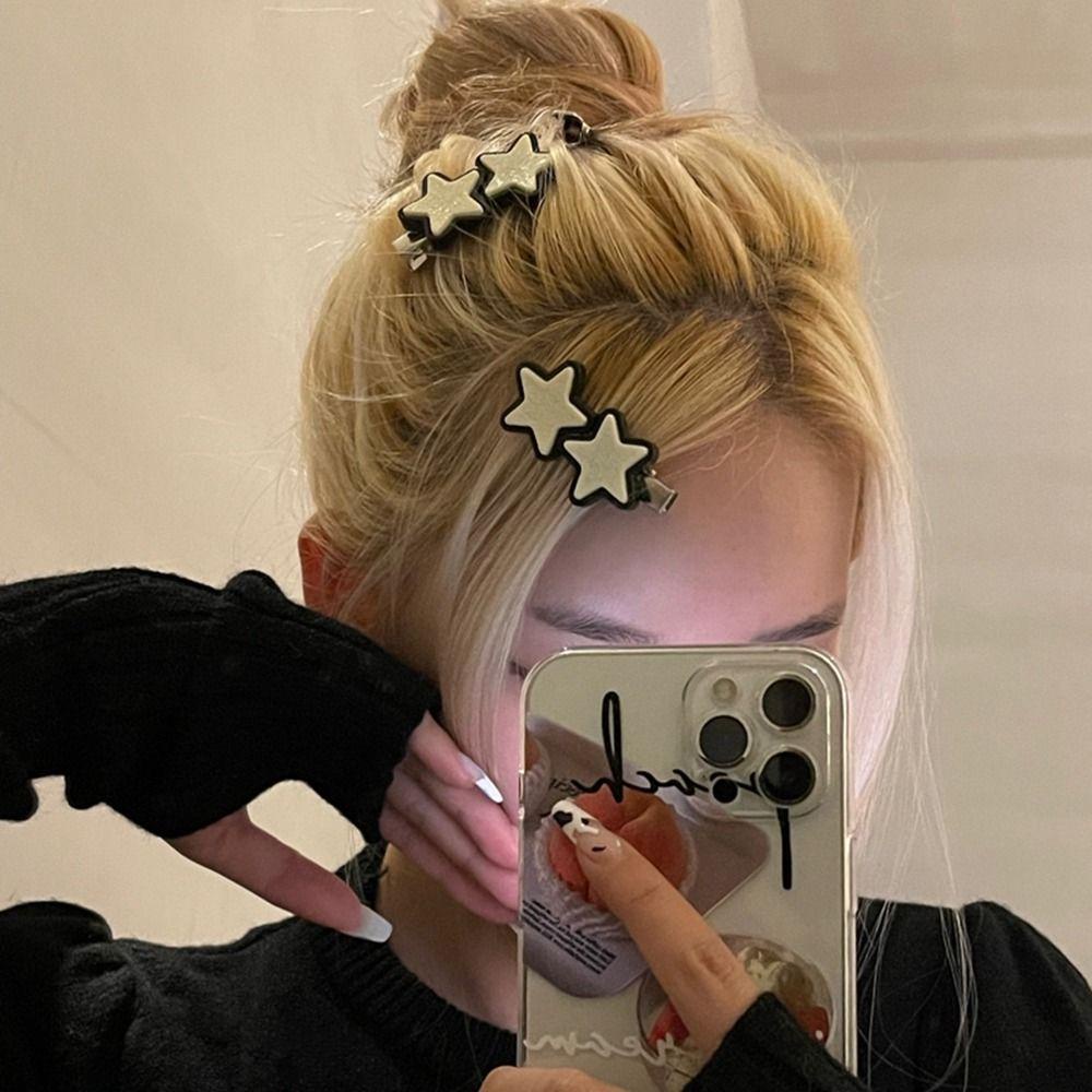 Kẹp Tóc Hình Ngôi Sao Năm Cánh Lấp Lánh Phong Cách Harajuku y2k