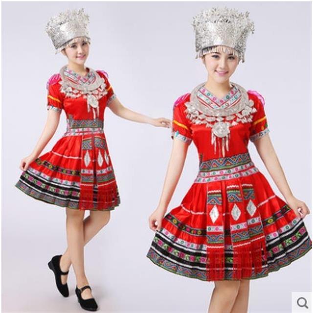 Trang Phục Múa Dân Tộc Miao Mạnh Mẽ Truyền Thống Trung Quốc Dân Tộc Qiang Qiang Cho Nữ