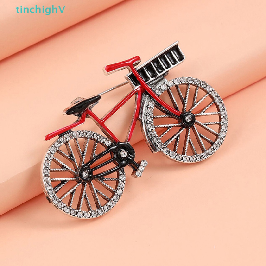 [TinchighV] Ghim Cài Áo Hình Xe Đạp Đính Kim Cương Giả Sáng Tạo Cho Nữ