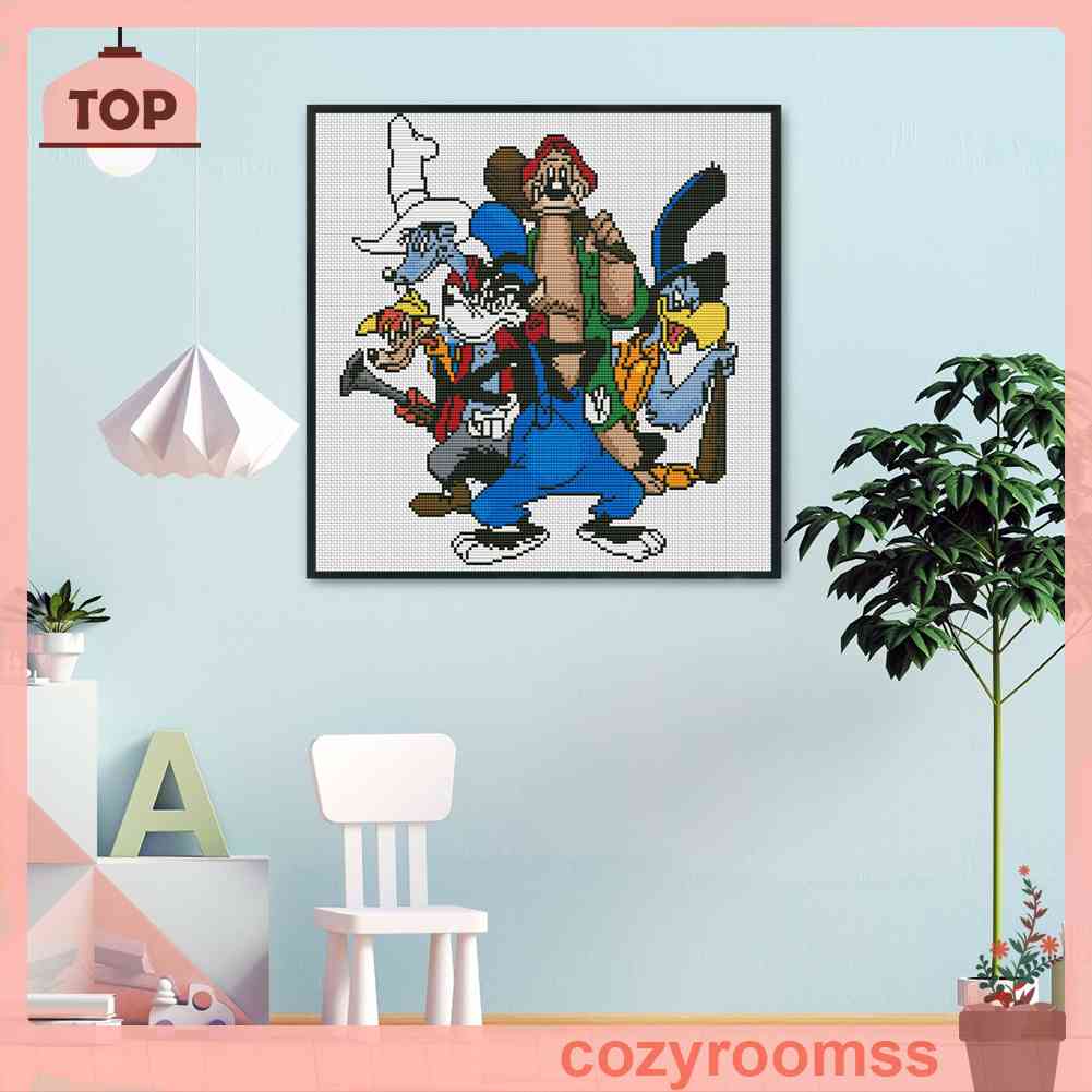 Bộ Dụng Cụ Thêu Tranh Chữ Thập 11CT DIY Hình Hoạt Hình