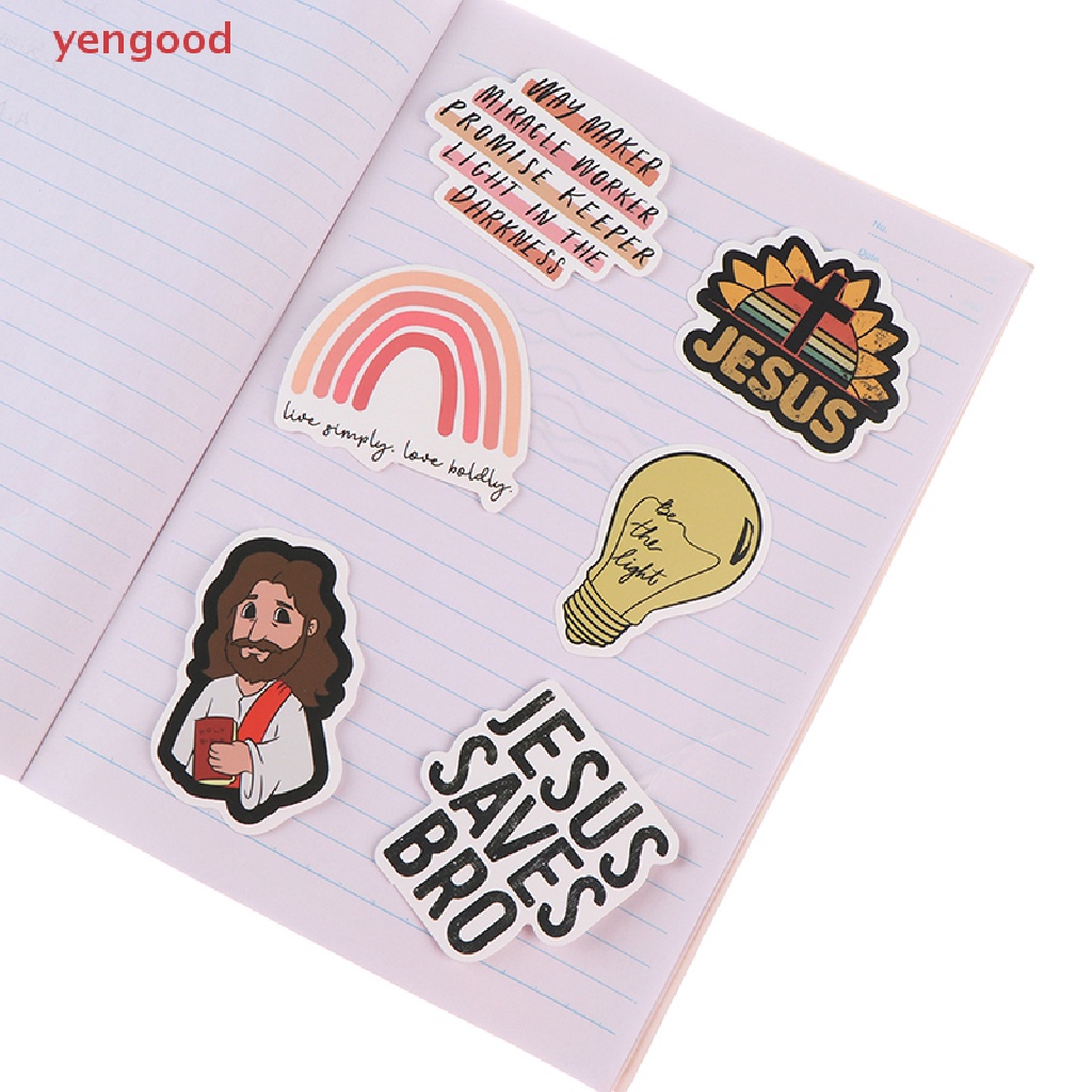 (YGD) 50Pcs Jesus Christians Cartoon Graffiti Stickers Laptop Skateboard Luggage Decal