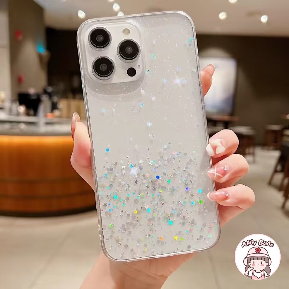 Ốp Điện Thoại TPU Mềm Trong Suốt Đính Đá Lấp Lánh Chống Mồ Hôi Cho IPhone 14 Pro Max 13 12 11 Pro Max