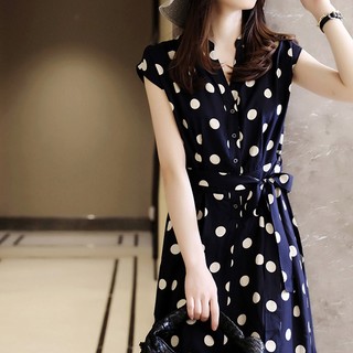 Đầm Voan Dáng Ôm Họa Tiết Chấm Bi Phong Cách Pháp Cổ Điển Thời Trang Mùa Hè Hàng Mới Dành Cho Bạn Nữ JJ