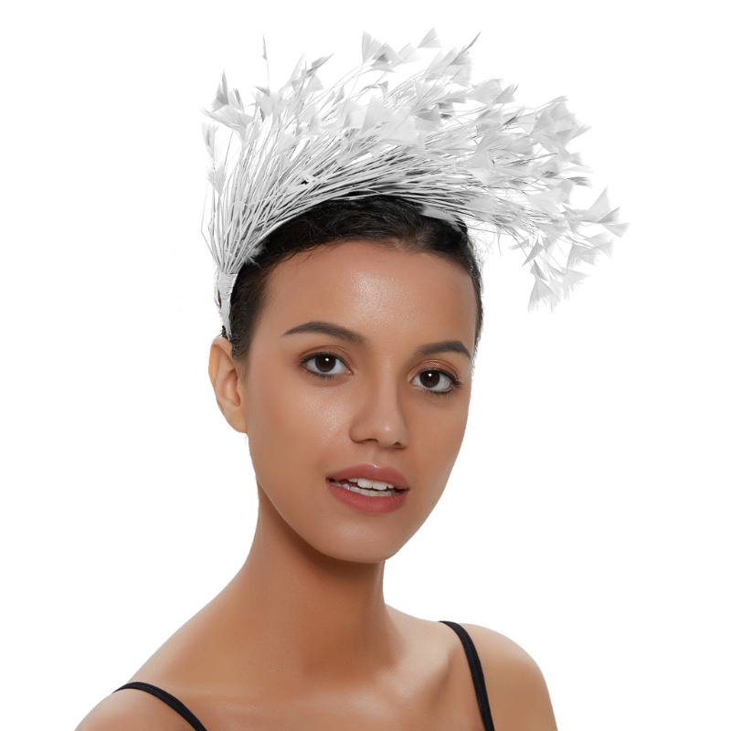 Flgo Băng Đô Cài Tóc Đính Lông Vũ Nhiều Màu