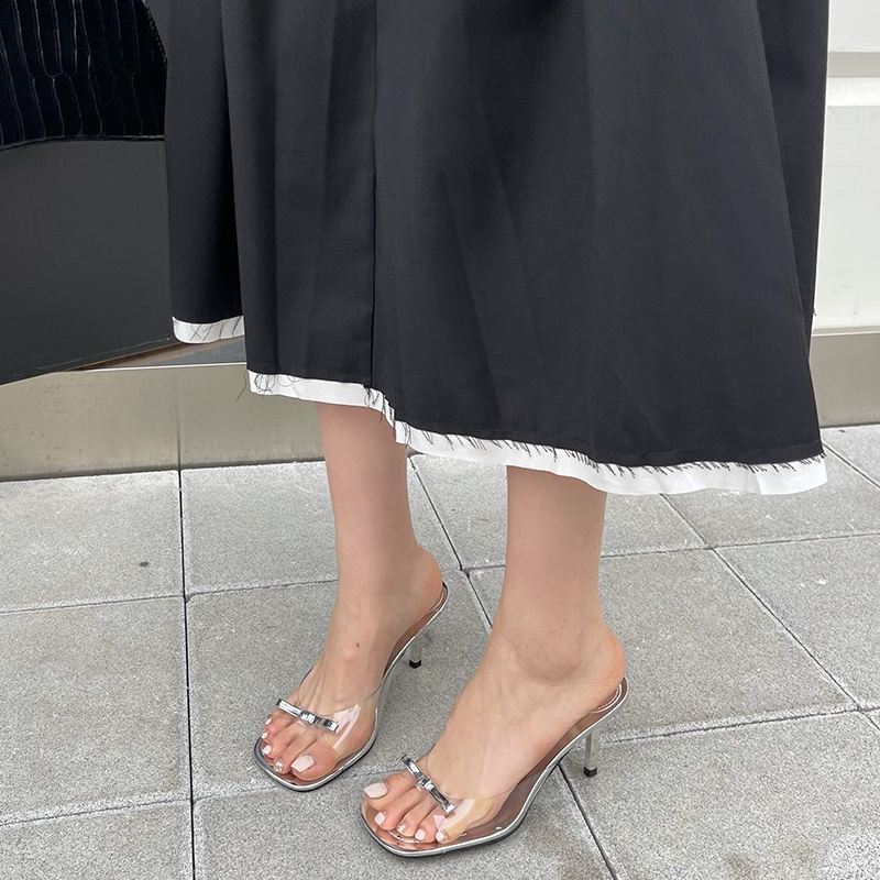 Sandal Cao Gót Mũi Vuông Thiết Kế Mới Thời Trang Mùa Hè Dành Cho Nữ