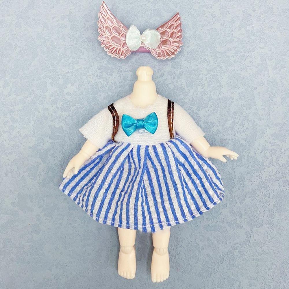 Đầm Thời Trang Màu Sắc Cầu Vồng Xinh Xắn Dành Cho Búp Bê Ob11 Gsc 16~17cm