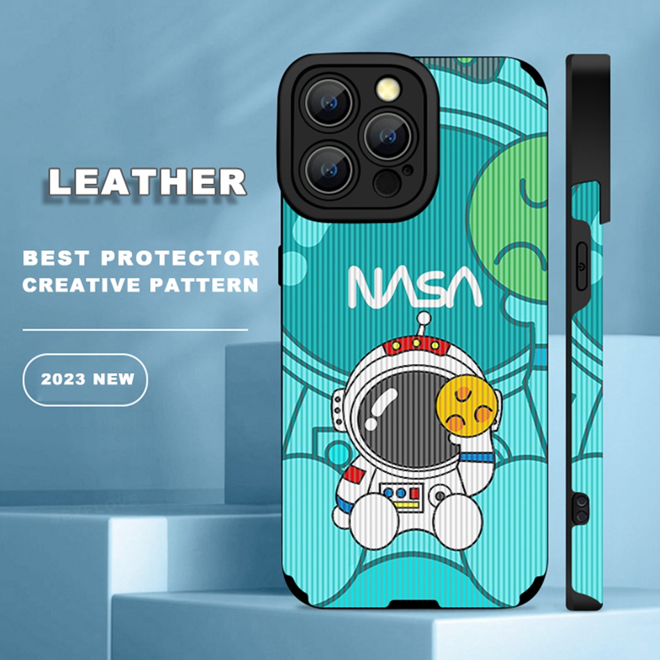 Ốp Điện Thoại Da Silicon Mềm Hình Doraemon NASA Cho iPhone 11 12 13 14 Pro MAX 11Pro 13Pro 7 8 Plus X XR XS MAX SE 2020