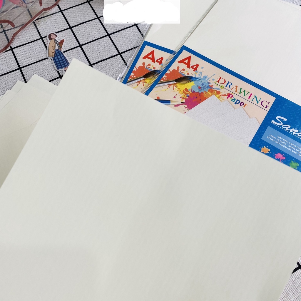 Giấy vẽ A4 Klong tập 20 tờ giấy vẽ  100gsm MS 703 giấy mỹ thuật màu chì than, bút sáp- BUTDEP.NET