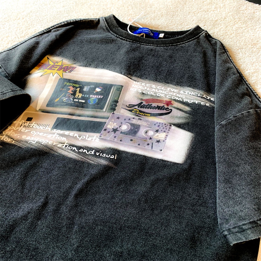 NRVP Áo Thun 100% Cotton Tay Ngắn Dáng Suông In Họa Tiết Hoạt Hình Phong Cách Hàn Quốc Cho Nữ