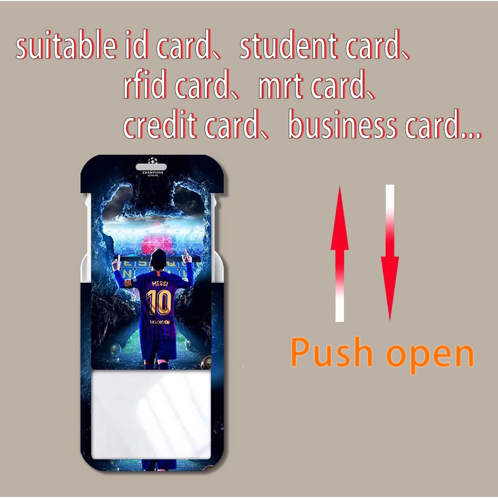 Bao Đựng Thẻ ID Hình Ngôi Sao Bóng Đá Có Dây Đeo Ngắn / Dài Dành Cho Học Sinh