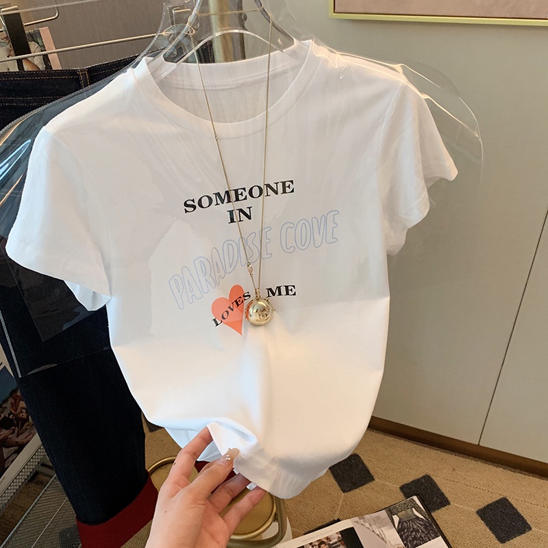 Nrvp [Hàng Có Sẵn] Áo Thun Cotton Tay Ngắn Dáng Ôm In Hình Đồ Họa Độc Đáo Thời Trang Đường Phố Hàn Quốc Dành Cho Bạn Nữ