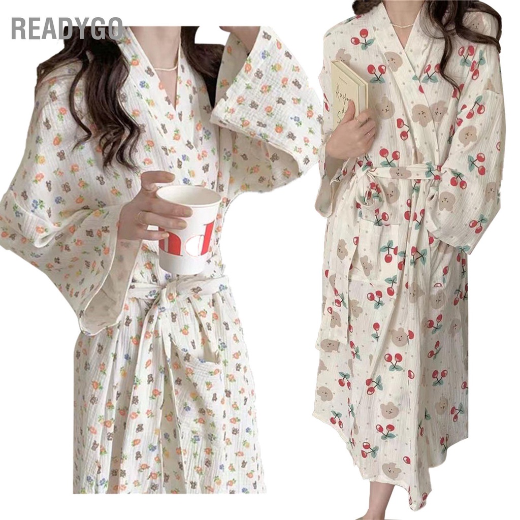 ReadyGo Áo choàng dài tay phong cách Nhật Bản in họa tiết hoạt hình đáng yêu dành cho nữ