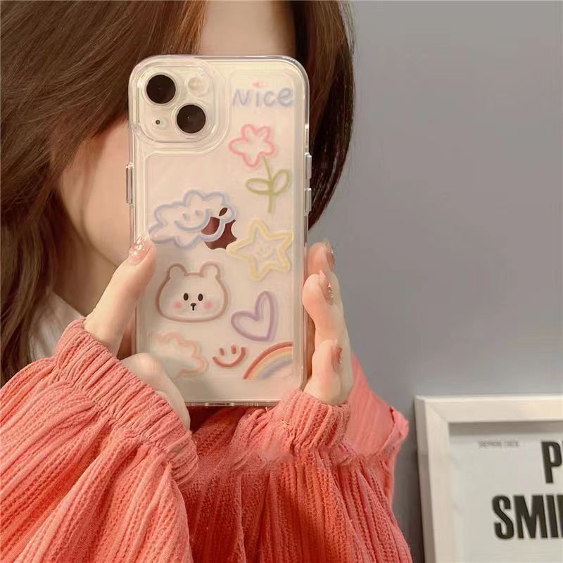 ✅Ốp Điện Thoại Mềm Họa Tiết Hoạt Hình Cho iPhone 14Promax XS / XR / 12 / 13 LQT1