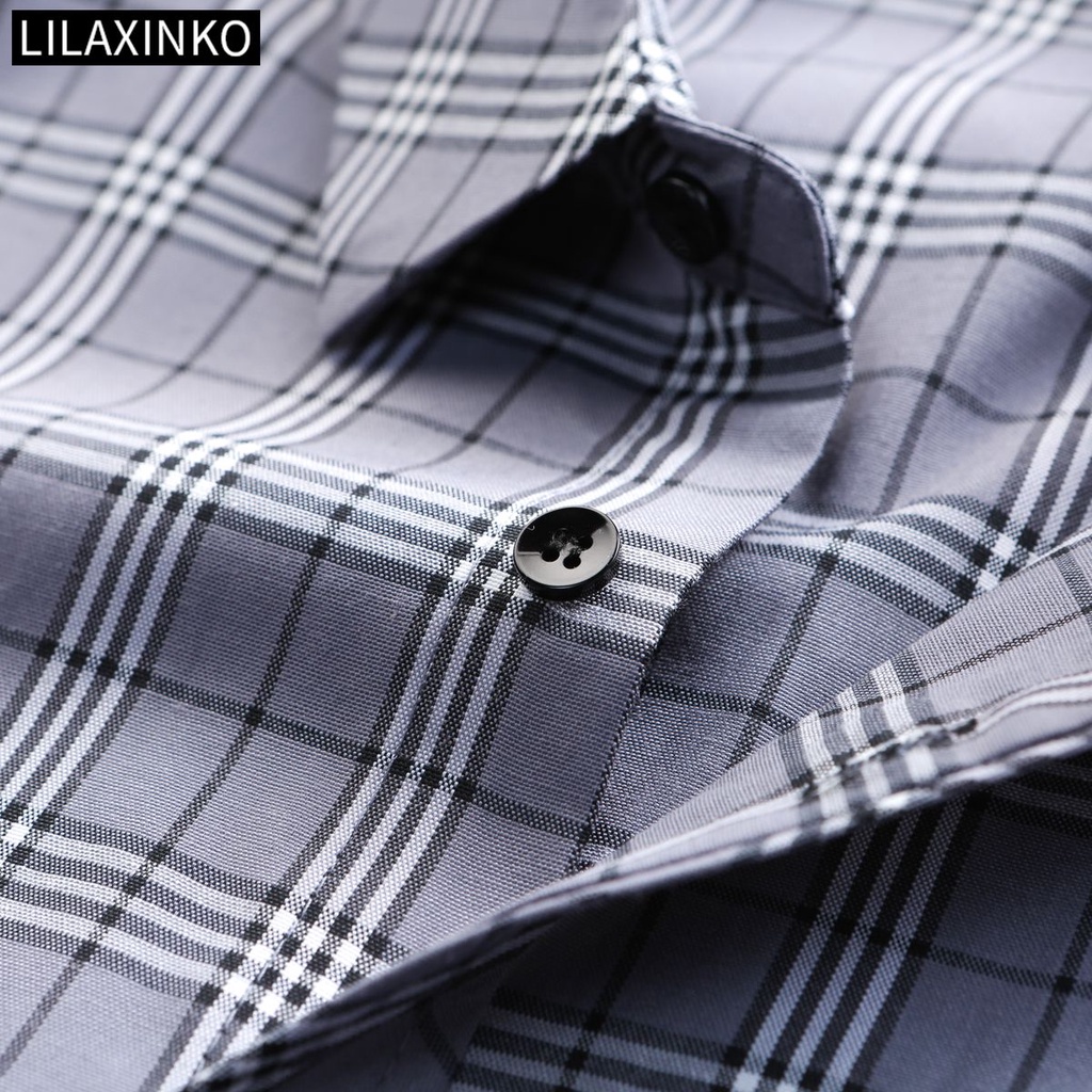 Áo Sơ Mi Cotton Tay Ngắn Có Túi Họa Tiết Sọc Caro 4 Màu Chất Lượng Cao Thời Trang Cho Nam