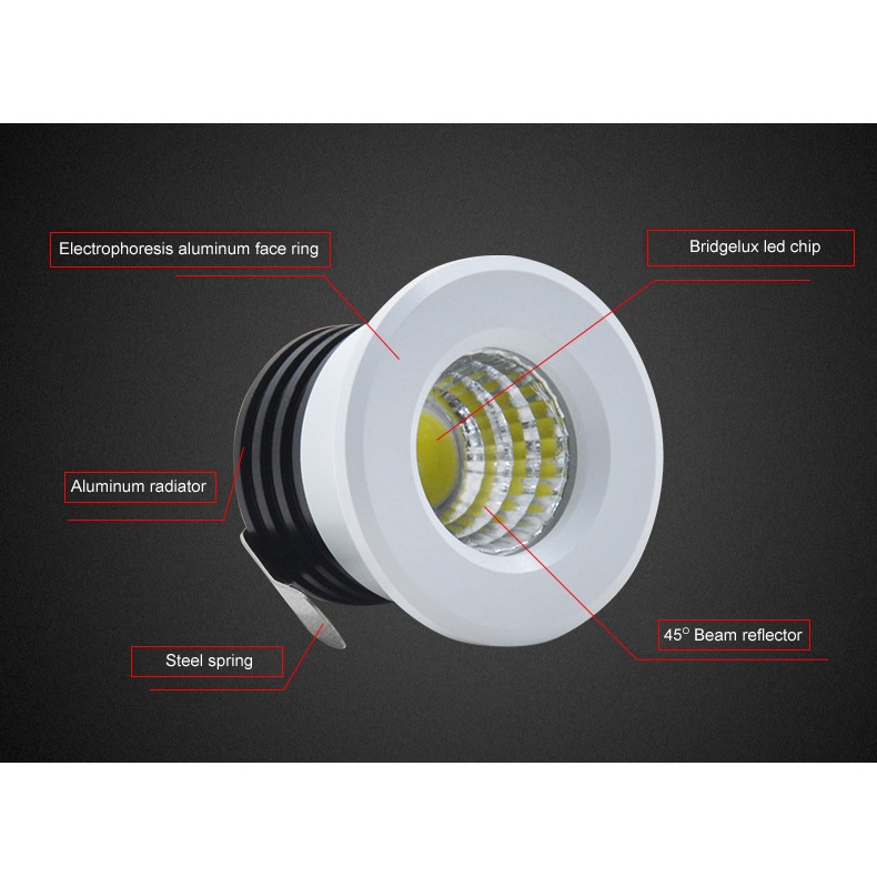Đèn led cob 3w 110v 220v 30mm mini Gắn Trần Nhà Trang Trí Nội Thất