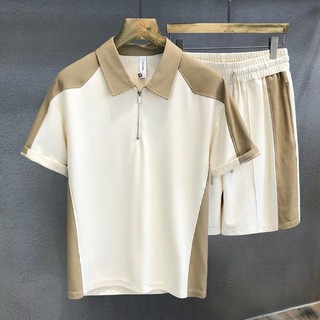 Bộ đồ，áo polo nam+quần short nam，áo đôi nam nữ，áo thun unisex，áo nam，áo phông，áo thun oversize nam，Bộ Đồ Thể Thao Áo polo Phối Quần short Thời Trang Mùa Hè Cao Cấp Cho Nam，bigsize， trắng，đen，kaki，quần đùi nam，quần nam，Quần ống rộng，oversize，