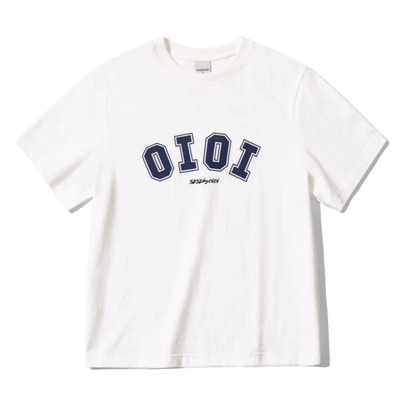 Áo Thun cotton Tay Ngắn Dáng Rộng In Chữ OIOI Kiểu Hàn Quốc Thời Trang Cho Nam Và Nữ